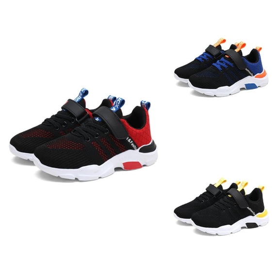 SGMVNU Kids Shoes Breathable Mesh on Sneakers Lightweight Boys Sports Shoes for Indoor Outdoor Training Tennis Running Play Red Size 39