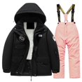 thumbnail image 1 of SGMVNU Kids Ski Jacket & Pants Set Winter Lined Snowboarding Warm Coats Girls Boys Snow Suits Snowbibs Size 14-16 Years Hot Pink, 1 of 6