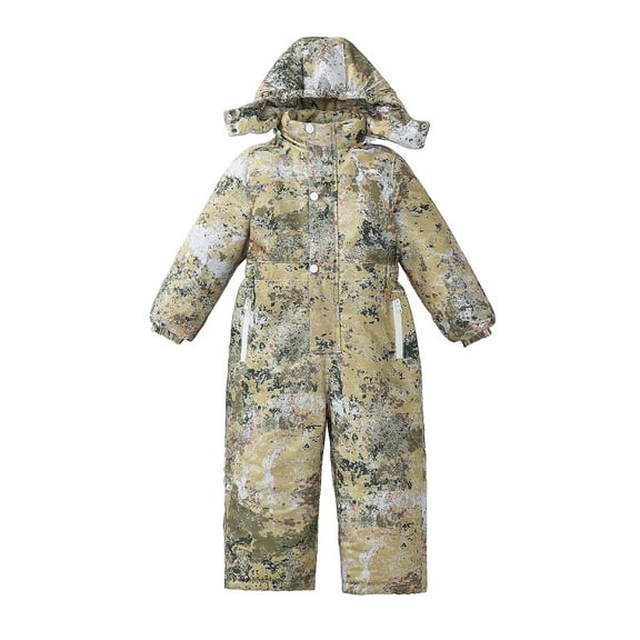 SGMVNU Kids Ski Jumpsuit Snowsuit Hooded Romper Coat Boys Girls Snowboard Suit Ski Jumpsuits Coveralls Waterproof Windproof Size 4-5 Years Camouflage