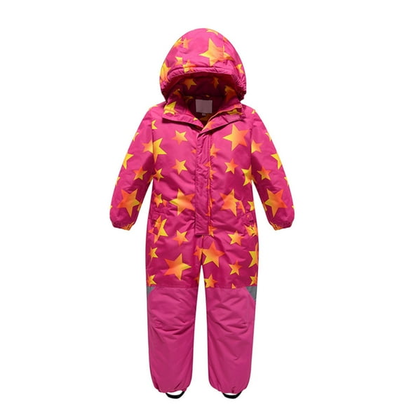 SGMVNU Kids Snowsuit 1 Piece, Waterproof Ski Suit, Warmth & Comfort, Girls Boys Snow Jumpsuits for Skiing Snowboarding Size 8-9 Years Pink
