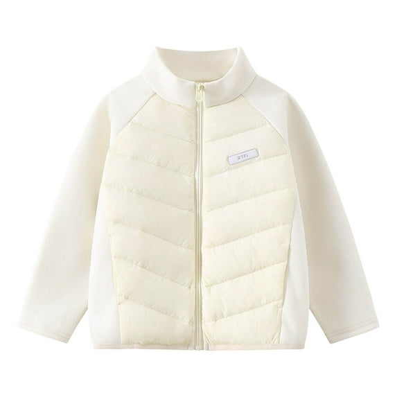 SGMVNU Kids Winter Coat Girls Puffer Jacket Baby Warm Winter Coats Boys Packable Outerwear for School and Outdoor Activities(Size 6-7 Years, Beige)