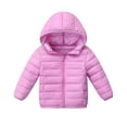 thumbnail image 1 of SGMVNU Kids Winter Coat Hooded Zipper Puffer Jacket with Pockets Baby Warm Winter Coats for Boys Packable Outerwear for School and Outdoor Activities(Size 6-7 Years, Purple), 1 of 3