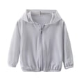 thumbnail image 1 of SGMVNU Kids Zip-Up Hoodie Girls Boys, Sun Protection Jacket, Hooded Cooling Shirt, Soft Breathable Lightweight Jacket Summer Outwear, Grey, Toddler-130, 1 of 9