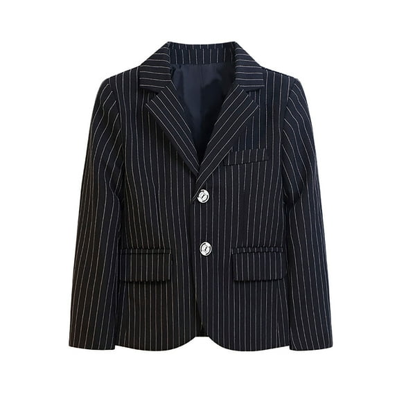 SGMVNU Little and Big Boy's Formal Blazers Jackets, Casual Button Suit Jacket Dress School Sport Coats, Formal Wedding Guest Outfit for Boys, Black#1, 8-9 Years