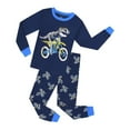thumbnail image 1 of SGMVNU Little & Big Boys Girls Pajamas Set Kids Pj's Children's Homewear Long Sleeve Boys Cartoon Train Print Pajama Autumn Winter Warm Pajama Size 12-18 Months, z929A-Blue, 1 of 8