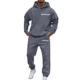 thumbnail image 1 of SGMVNU Men Sweatsuits Sets Two Piece Hoodie Tracksuit Soft Athletic Workout Wear Soft Jogger Outfit Streetwear Suit Casual Athletic Jogging Suit for Men(Grey, L), 1 of 4