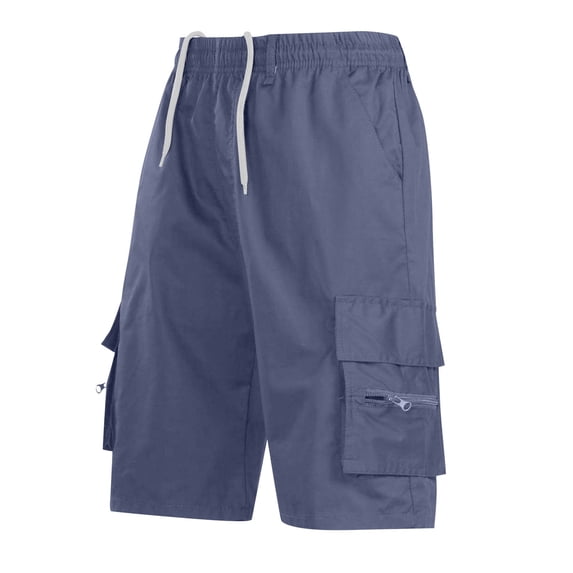 SGMVNU Men's Beach Board Shorts Cargo Shorts Soft Swim Trunks Elastic Waist Bathing Suit with Pockets, Navy, Size 4XL