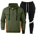 thumbnail image 1 of SGMVNU Men's Jogging Tracksuit Set Winter Men's Pocket Half Zip Casual Hoodie Sweatshirt Suit Mens Outfit Clothing Hoodies Sweatpants(Army Green, 3XL), 1 of 4