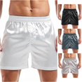 thumbnail image 1 of SGMVNU Men's Satin Shorts Elastic Waist Lightweight Soft Loungewear Shorts Summer Beach Casual Boxers Shorts, Size 3XL, White, 1 of 3