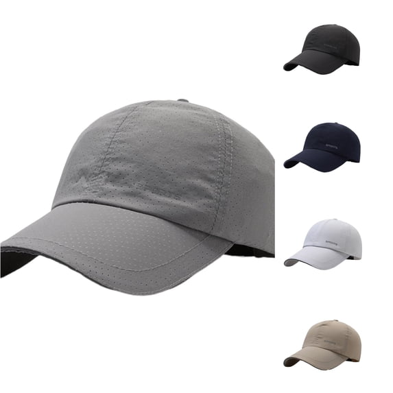SGMVNU Men's Summer Lightweight Breathable Perforated Baseball Cap Adjustable Sun Hats for Outdoor Hiking, Light Gray, Size: One Size