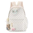 thumbnail image 1 of SGMVNU Polka Dots Backpack Large Capacity Lightweight Multi Compartments Bookbag for Elementary Middle High School Students, White, 1 of 7
