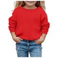 thumbnail image 1 of SGMVNU Pullover Hoodie for Girls Boys 7-8 Years Red Boys Girls Cotton Pullover Sweatshirt Toddler Solid Color Crewneck Blouse Shirt Tops Kids Fall Clothes, 1 of 5