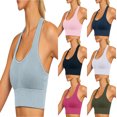 thumbnail image 1 of SGMVNU Racerback Sports Bras for Women Medium Support Unpadded Seamless Yoga Workout Yoga Gym Fitness Bra Size: L Grey, 1 of 7