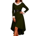 thumbnail image 1 of SGMVNU Santa Costume for Women Velvet Santa Costume Cosplay Christmas Dress Hooded Min Dress with Belt for Christmas(yw251204_2-Green, XL), 1 of 6