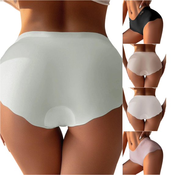 SGMVNU Seamless Underwear for Women Fashion Mid Waist Solid Color Briefs Underwear Hipster Panties of Women, Size L, Green