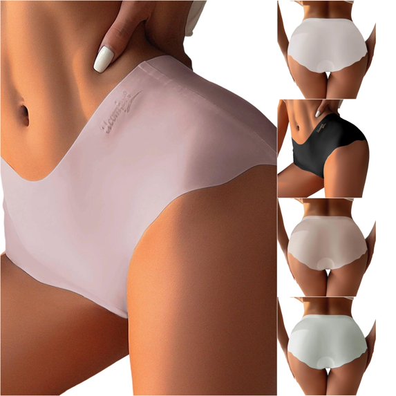 SGMVNU Seamless Underwear for Women Fashion Mid Waist Solid Color Briefs Underwear Hipster Panties of Women, Size L, Pink