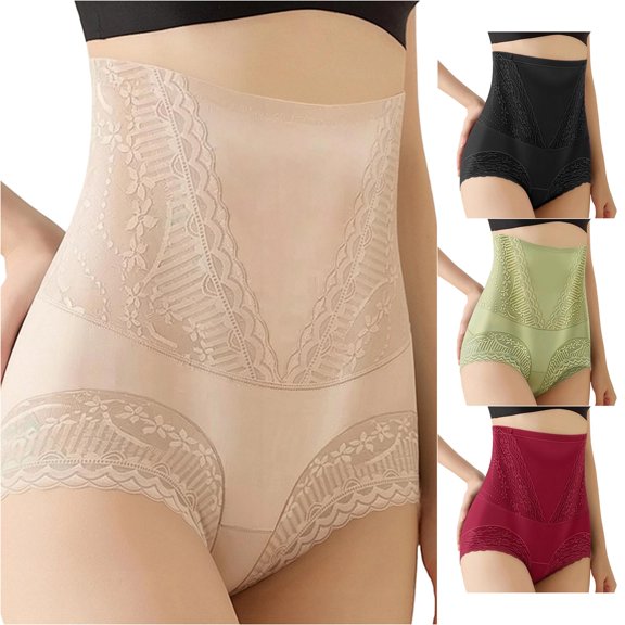 SGMVNU Shapewear Panties for Women High Waisted Stretch Breathable No Show Body Shaping Brief Lift Soft Underwear, Beige, Size XL