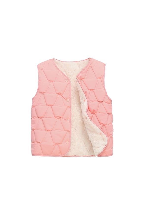 Sleeveless Vest Jacket for Kids Toddler Boys Girls Sleeveless Winter Solid Color Zipper Vest Jacket Coat Warm Outwear Coats for 3-4 Years Kid, az1222_3-Red