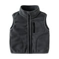 thumbnail image 1 of SGMVNU Sleeveless Vest Jacket for Kids Toddler Boys Girls Sleeveless Winter Solid Color Zipper Vest Jacket Coat Warm Outwear(Size 3-4 Years, Grey), 1 of 9