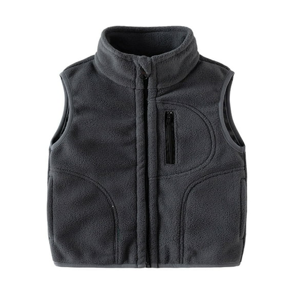 SGMVNU Sleeveless Vest Jacket for Kids Toddler Boys Girls Sleeveless Winter Solid Color Zipper Vest Jacket Coat Warm Outwear(Size 3-4 Years, Grey)