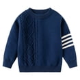 thumbnail image 1 of SGMVNU Sweaters for Boy and Girl Fashion Knits Boys Striped Knit Sweater Pullover With Built In Neck Gaiter For Cold Weather Outdoor Play Winter Trendy Clothes(Size 3-4 Years,Navy), 1 of 8
