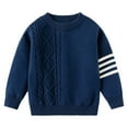 thumbnail image 1 of SGMVNU Sweaters for Boy and Girl Fashion Knits Boys Striped Knit Sweater Pullover With Built In Neck Gaiter For Cold Weather Outdoor Play Winter Trendy Clothes(Size 5-6 Years,Navy), 1 of 7