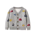 thumbnail image 1 of SGMVNU Sweaters for Boys Girls - Cute Pattern Soft Yarn Knitted Cardigan, Autumn Fashion Outerwear for Toddlers & Kids Girls, Kids Knitwear Fall Outfits(Size 4-5 Years,Grey), 1 of 3