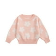 thumbnail image 1 of SGMVNU Sweaters for Boys Girls - Long Sleeve Floral Warm Knitted Pullover, Knitwear Tops for Toddler Kids Baby Girls, Baby Girl Clothes(Size 3-4 Years,Pink), 1 of 4