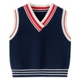 thumbnail image 1 of SGMVNU Sweaters for Boys Girls - Sleeveless Knit Vest Pullover, Comfortable Casual Autumn Wear for Toddlers & Children Boys, Gifts for Girls Kids(Size 6-7 Years,Navy), 1 of 9