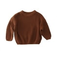 thumbnail image 1 of SGMVNU Sweaters for Boys Girls - Warm Crewneck Long Sleeve Knit Sweater Blouse Pullover, Sweatshirt Tops for Toddler Baby Boys & Girls in Fall Winter(Size 2-3 Years,Brown), 1 of 2