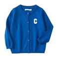 thumbnail image 1 of SGMVNU Sweaters for Boys Girls - Long Sleeve Button Knit Cardigan, Crew Neck Sweater for Baby Kids Girls, Baby Girl Clothes(Size 12-18 Months,Blue), 1 of 3