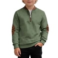 thumbnail image 1 of SGMVNU Sweatshirt for Boys Long Sleeve Shirts Kids Quarter Zip Casual Pullover Shirt Outdoor Fall Clothes for Teen Boy for Age 16-17 Years, Light Green, 1 of 4