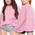 thumbnail image 1 of SGMVNU Sweatshirt for Girls Long Sleeve 3-4 Years Oversized Sweatshirt Letter Graphic Kids Crew Neck Casual Pullover Relaxed Fit Fashion Tops Pink, 1 of 7