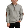 thumbnail image 1 of SGMVNU Sweatshirt for Boys Long Sleeve Shirts Kids Quarter Zip Casual Pullover Shirt Outdoor Fall Clothes for Teen Boy for Age 10-11 Years, Grey, 1 of 4