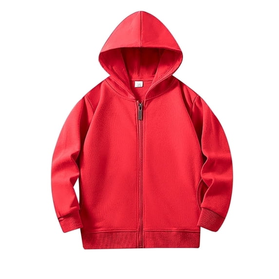 SGMVNU Sweatshirts for Boys Girls 2-3 Years Red Zip up Hoodie Sweatshirt for Girls Boys Trendy Youth Hooded Sweatshirt Winter Cute Kids School Jacket Fall Teens Clothes