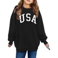 thumbnail image 1 of SGMVNU Sweatshirts for Girls Oversized Pullover 18-24 Months Fashion Letter Graphic Crewneck Sweatshirt, Unisex Comfy and Cute Sweatshirts Black, 1 of 4