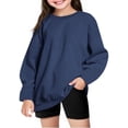thumbnail image 1 of SGMVNU Sweatshirts for Girls Trendy Crewneck Oversized Pullover Sweatshirt Kids Tops Long Sleeve Cute Fall Clothes, Size 3-4 Years, Navy-A, 1 of 6