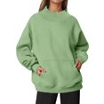 thumbnail image 1 of SGMVNU Sweatshirts for Women 2025 Long Sleeve Neck Pullover Fall Tops Winter Fashion Pullovers with Pockets Size XL Green, 1 of 6