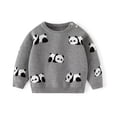 thumbnail image 1 of SGMVNU Toddler Baby Cozy Knit Sweater for Boys Long Sleeve Crewneck Cute Cartoon Pattern Pullover Sweatshirt with Ribbed (Size 3-4 Years,Grey), 1 of 2