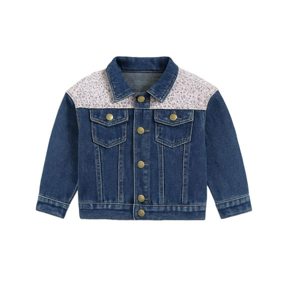 SGMVNU Toddler Baby Girl Jacket Back Big Sister Letter Embroidery Jean Jackets Long Sleeve Cardigan Button Denim Coat Kids Girls Fall Outwear(Size 3-4 Years, nz1023_D-Blue)