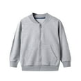 thumbnail image 1 of SGMVNU Toddler Boys Girls Bomber Jacket, Casual Coat Zip up Outerwear with Pockets, Long Sleeve Full Zipper Fall Outerwear for Kids(Size 2-3 Years,A-Grey), 1 of 6