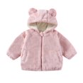 thumbnail image 1 of SGMVNU Toddler Boys Girls Hooded Jacket Coat with Ears Zipper Lightweight Long Sleeve Thick Warm Outerwear, Winter Warm Coats for Kids(Size 5-6 Years, Pink), 1 of 9