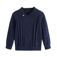 thumbnail image 1 of SGMVNU Toddler Boys Pullover Sweaters Shawl Collar Cable Knit Sweaters Long Sleeve Warm Outwear Spring Fall Winter(Size 5-6 Years,Blue), 1 of 4