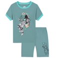 thumbnail image 1 of SGMVNU Toddler Cozy Pajama Set Kids Baby Boys Cartoon Printed Loose Cute T Shirt Grid Shorts Outfits Kids Clothes Loungewear(Size 2-3 Years,Green), 1 of 4