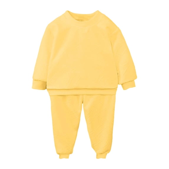SGMVNU Toddler Girls Boys Clothes Kids Outfits Shirts Sets Size 110 Baby Autumn Winter Sweatshirts Pants Outfit Suit Children Clothing Set Yellow
