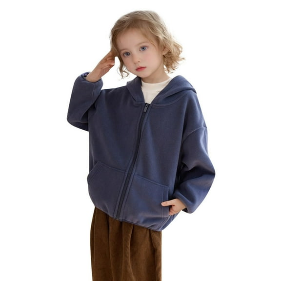 SGMVNU Toddler Girls' Boys' Cute Jackets & Coats Toddler Boys Girls Jacket With Hood Winter Heavy Warm Outerwear Funny Cartoon Jacket(Size 6-7 Years, Navy)