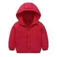 thumbnail image 1 of SGMVNU Toddler Girls Coat Boys Winter Cartoon Prints Jacket Toddler Boys Girls Winter Coat Hooded Jacket Heavyweight Windproof Zipper Warm Outwear(Size 5-6 Years, Red), 1 of 3