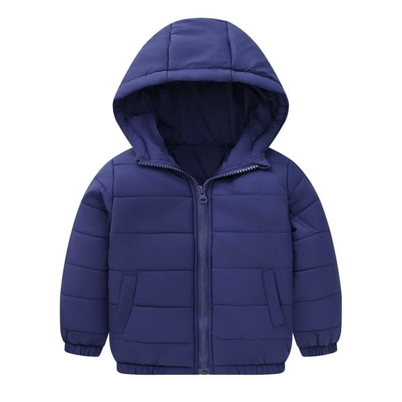 SGMVNU Toddler Girls Coat Boys Winter Cartoon Prints Jacket Toddler Boys Girls Winter Coat Hooded Jacket Heavyweight Windproof Zipper Warm Outwear(Size 5-6 Years, Navy)