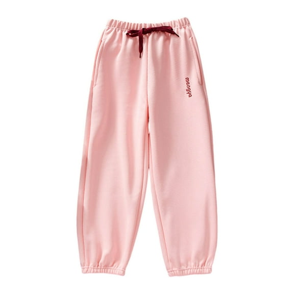 SGMVNU Toddler Girls Jogger Pants Elastic Waist Ankle Comfortable Soft Breathable Everyday Wear For Kids Youth Play School Outfits Casual Pants(Size 5-6 Years,Pink)