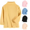 thumbnail image 1 of SGMVNU Toddler Kids Half Turtleneck Thermal Long Sleeve Top, Soft Warm Base Layer Undershirt for Boys & Girls Yellow 6-7 Years, 1 of 3